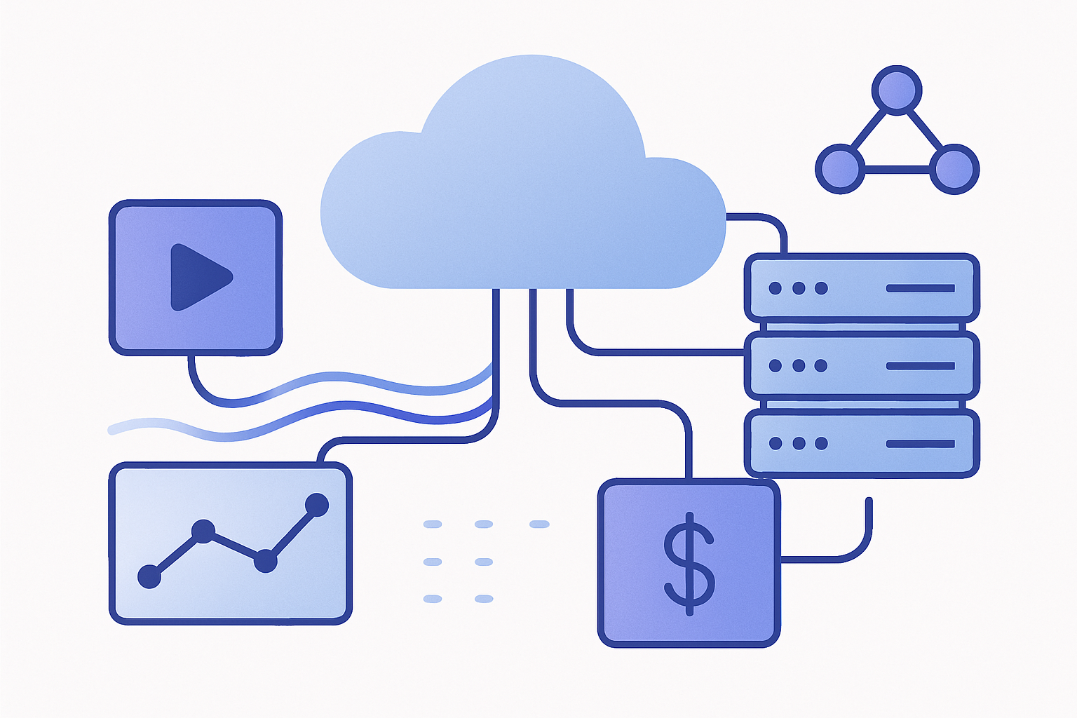 OTT platform development services architecture diagram showing optimized cloud infrastructure with CDN routing and cost efficiency metrics