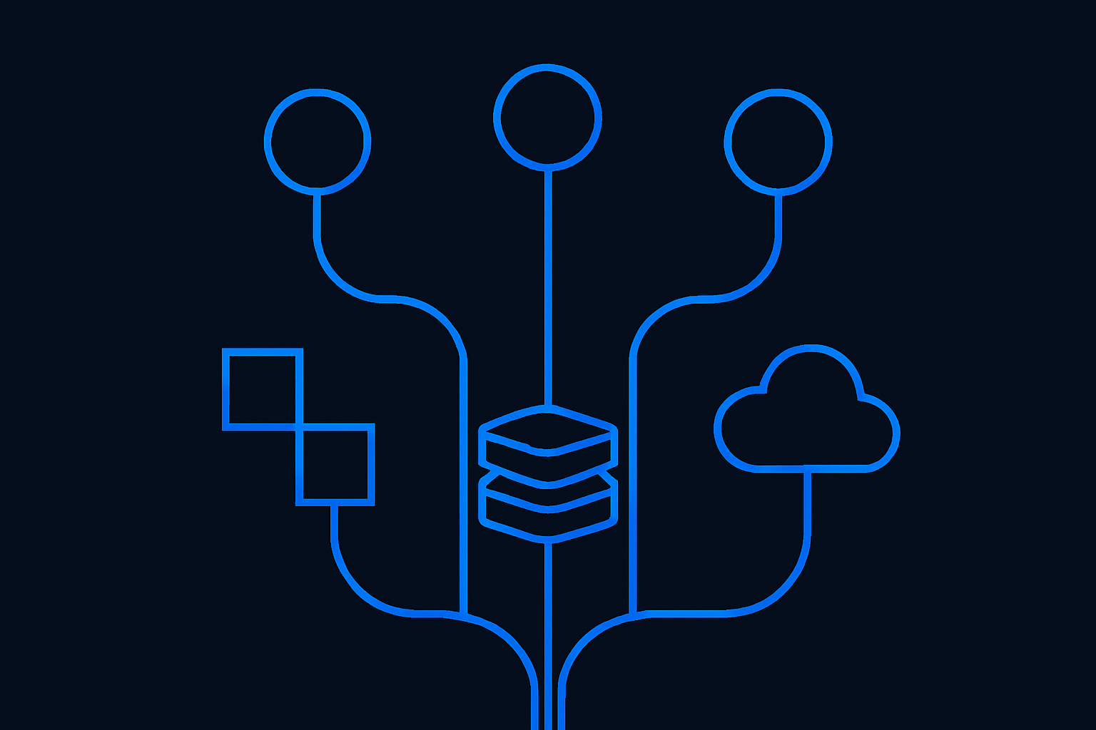 Three vendor evaluation pathways for top OTT app development companies, in flat navy and electric blue design
